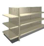 Wall - Gondola Store Shelving and Four Way Display Shelving