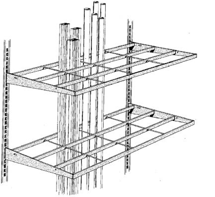 Lumber and Pipe Display Shelving